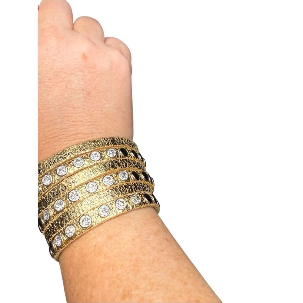 Citizens of Humanity gold with crystal wrap bracelet